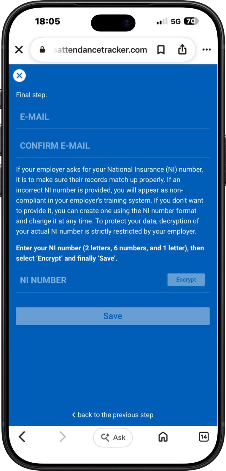 E-mail-NI Number